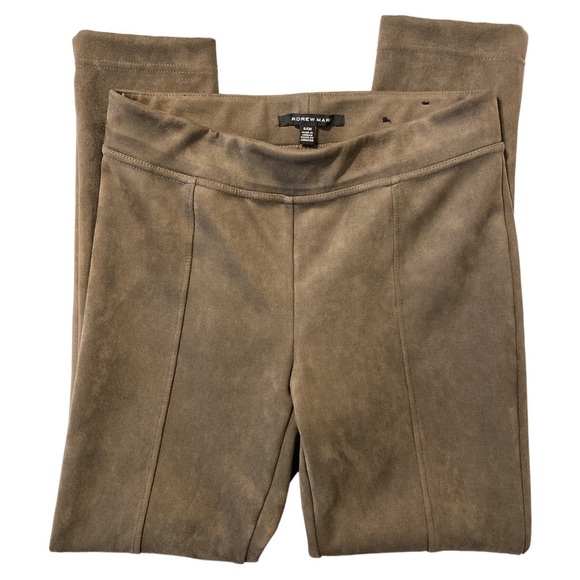 Andrew Marc Faux Suede Pull-on Pants Slim Fit Soft Brown Size S - Picture 1 of 10